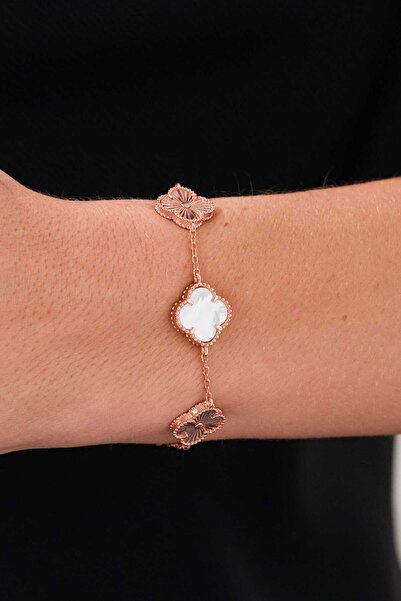 AcestesDesign Yonca Şans Model 5 Motifli Beyaz Taşlı ve Lazer Kalemli Tasarım...