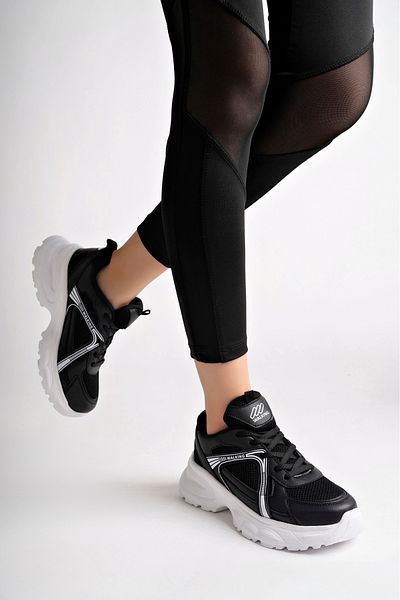 McDark Women's Black White Lightweight Sneakers