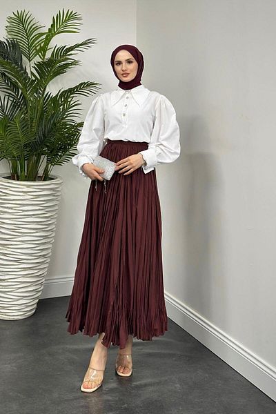 MERVEN AKYÜZ Voile de Begonia cu fustă cireș - Design Rotten
