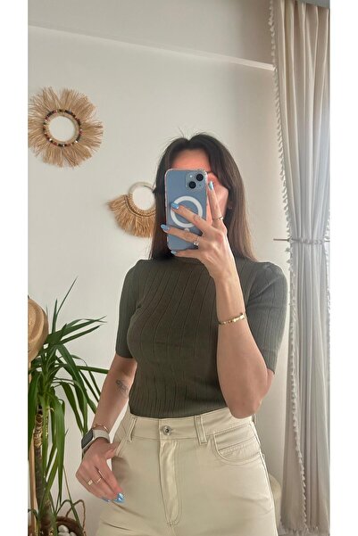 ayriss Yarım Balıkçı Triko Haki