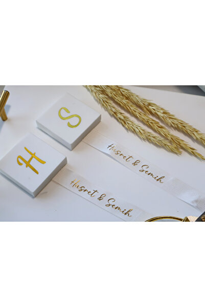 lafazan Krem kişiye özel Isimli Söz ve Nişan Kurdelesi 2 CM