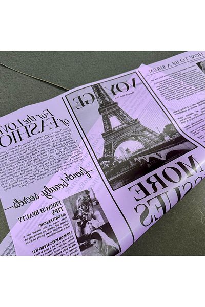 weloveis Purple Floral Printed Newspaper Paper - 55X55Cm, 10 Sheets