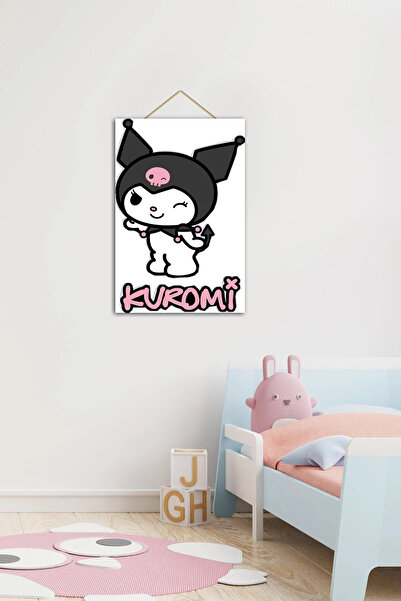 VAVDESİGN Göz Kırpan Sade KUROMİ Çocuk ve Genç Odası Ahşap Duvar Tablosu