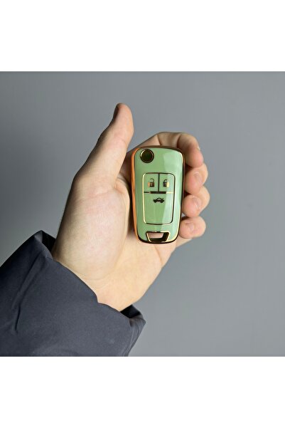 LUXE AKSESUAR Πράσινη θήκη σιλικόνης 3 κουμπιών για Opel/Chevrolet Nano