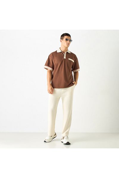 Iconic Textured Polo T-shirt With Tipping Detail