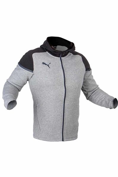 Puma Φούτερ Team Cup Casuals Ανδρικό φούτερ με κουκούλα Jkt 657987 -13 Γκρι/μαύρο