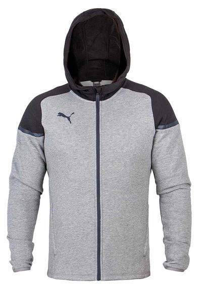 Puma Φούτερ Team Cup Casuals Ανδρικό φούτερ με κουκούλα Jkt 657987 -13 Γκρι/μαύρο