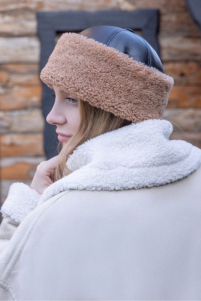 fubileather Унисекс кожена шапка Snotop Furry Bork от естествена кожа