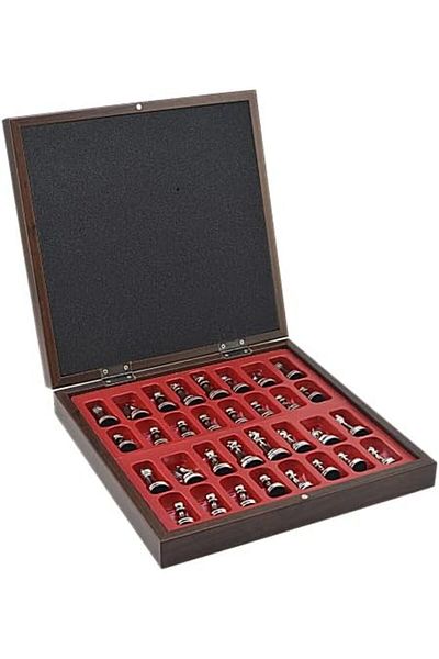 yusuftex Srht Board(36X36 Cm.) Storage Mdf Marble Pattern Antique and Chess Tk. Metal Classic Large Bo
