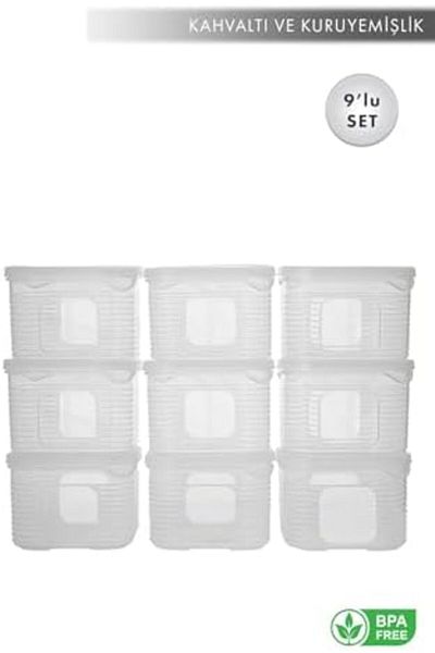 STOREMAX Sellbuystore Home Food Storage Container Leakproof Lid Set of 9 Transparent-(Measuring Cup Gift) 1