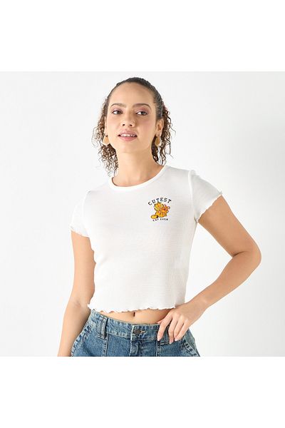 SP Characters Chr L Lettuce Hem Crop Tee