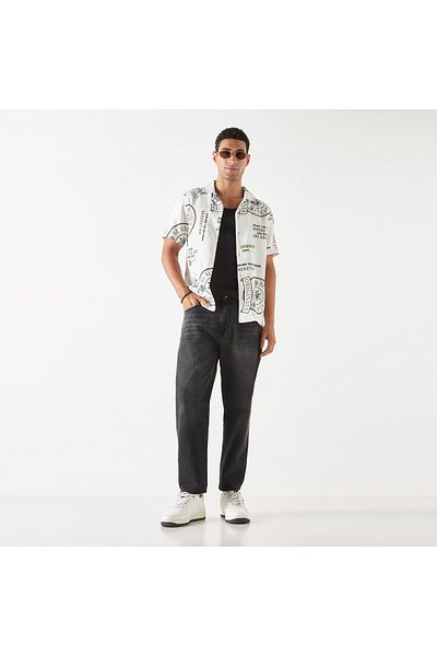 Lee Cooper Relaxed Fit Printed Shirt With Short Sleeves