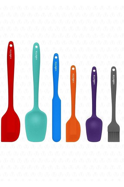STOREMAX Bystoreby Heat Resistant Fireproof Non-Stick Silicone Spatula Set 6 Pieces Mixed Color Newde
