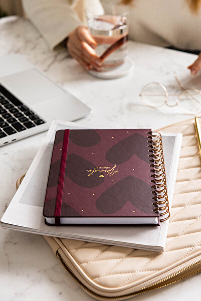 PAPERORA A5 Spiralli Süresiz Planlayıcı Ajanda Kalp - 15x21