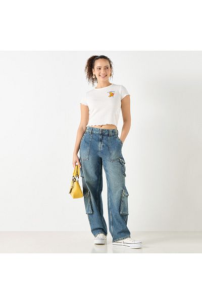 SP Characters Chr L Lettuce Hem Crop Tee