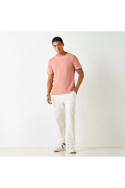 Iconic Textured T-shirt With Short Sleeves And Crew Neck