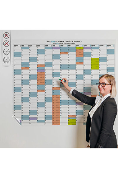 TutturX Planificator calendar academic Static 2024-2025 cu cadou creion 100x120 cm