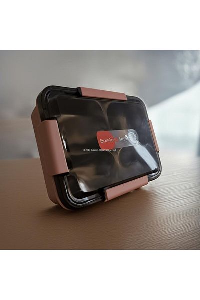 STOREMAX Buystoremx Hybrid Bento Box 900ml Plastic Body, Stainless Steel 4 Compartments Bpa Free, Multipurpose