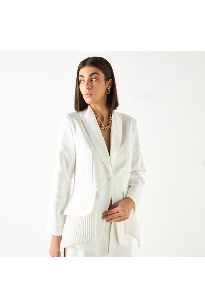 2Xtremz Shawl Lapel Blazer With Pleated Accent