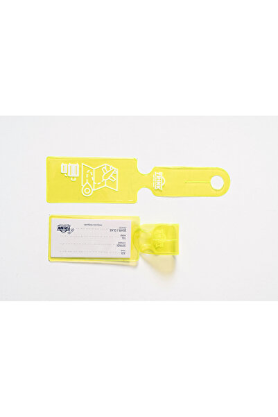 Trink Çanta Valiz Etiketi Ve Bavul Etiketi 2 Adet * Neon Renk Pvc * Sarı