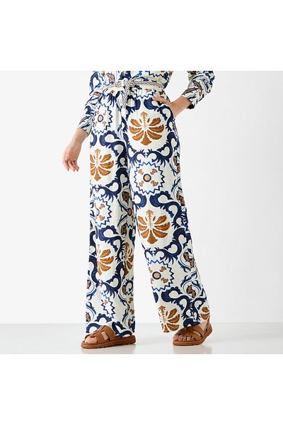 Lee Cooper All-over Print Wide Leg Pants With Pockets