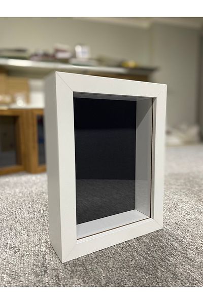 Sevcan sanat atölyesi Black Paspartu Background with 15X20X3 Glass - Memory-Keepsake Frame and Flower-Rose Storage Box