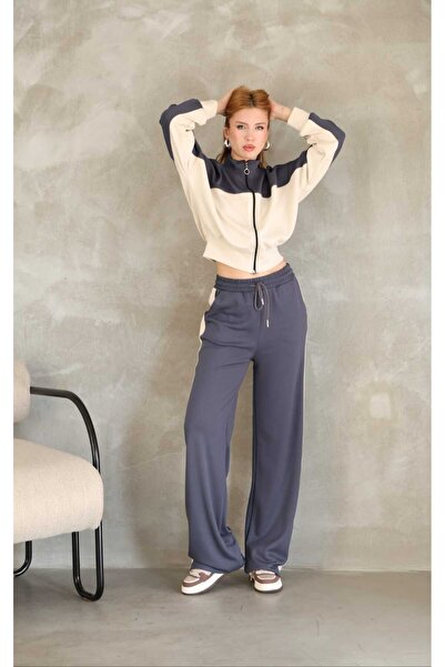 dignus GARNİLİ FERMUARLI GENİŞ PAÇALI MODAL KUMAŞ EŞOFMAN TAKIM