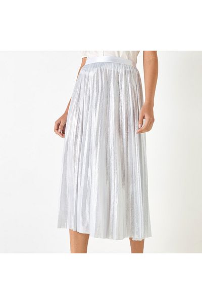Iconic Pleat Textured Midi Skirt