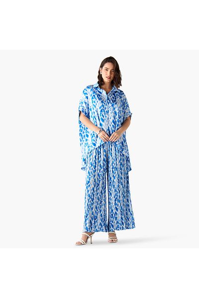 2Xtremz Printed Plisse Trouser Set