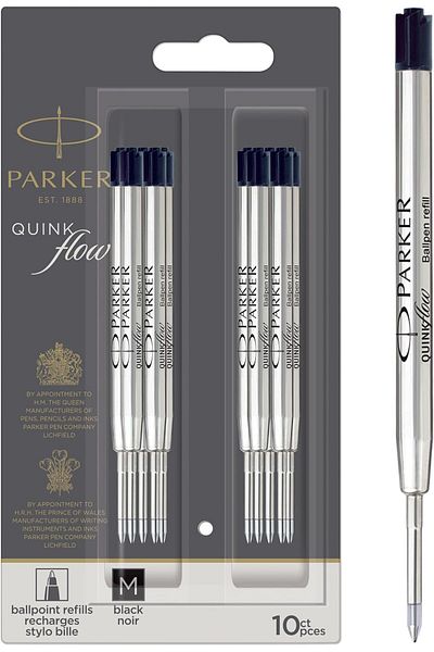 STOREMAX Ntwork Ballpoint Pen Refills |   Middle Point |   Black Quinkflow Ink |   10 Count (Packaging De