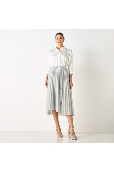 Iconic Pleated Skirt With Elasticated Waist And Tulip Hemline