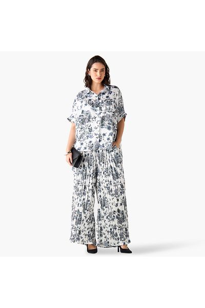 2Xtremz Printed Plisse Trouser Set