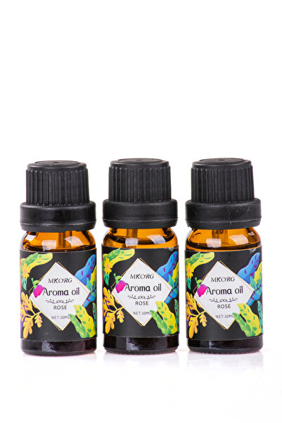 MUKKO HOME 3’lü Esansiyel Uçucu yağ 3x10ml ROSE GÜL Kokulu Buhurdanlık Yağı s...