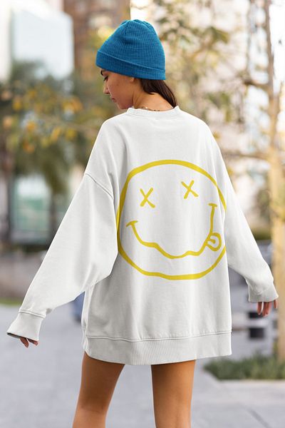 SEVBANO Nirvana Printed Unisex Oversize Design Sweatshirt