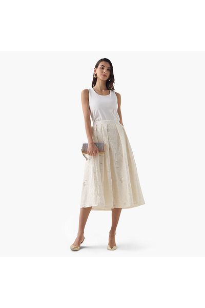 Iconic Laced A-line Skirt With Pleat Detail