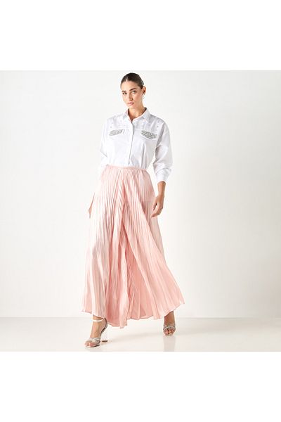 Iconic Pleated Palazzo Pants With Flexi Waist
