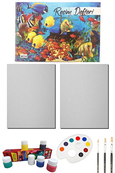 Ofigram Resim Başlangıç Seti - Tual Seti - 2 Büyük Tuval Seti - Resim Defteri