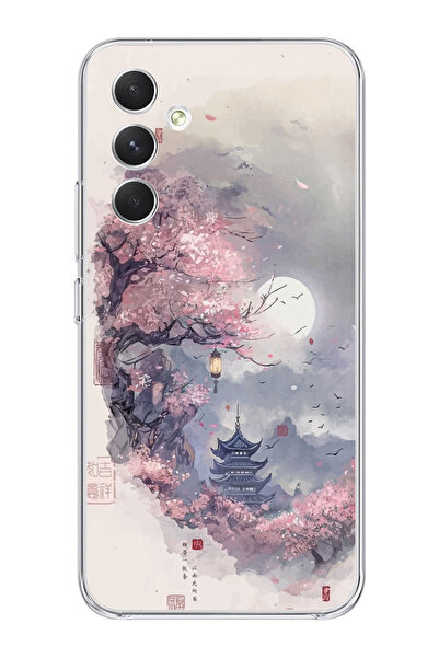 SUPER FRAME Samsung Galaxy S24 FE Uyumlu Sanatsal Manzaara Tasarımlı Şeffaf T...