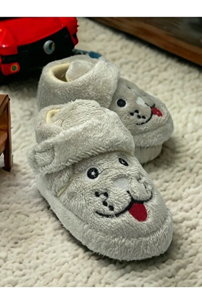 casso Unisex Children's Kindergarten Nursery Home Non-Slip Sole Slippers with Dog Figure