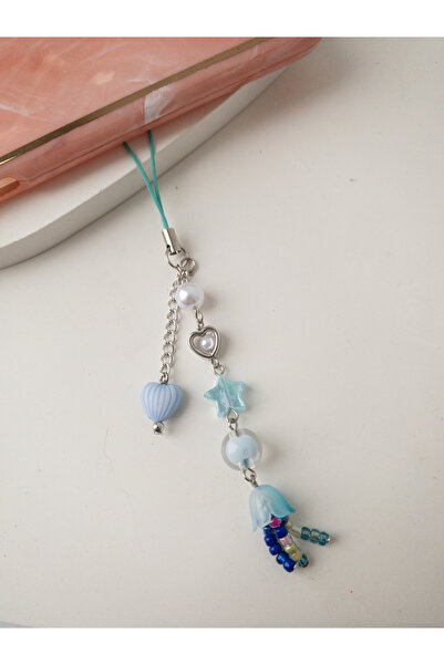 Leydia accessory Boncuk Detaylı Telefon Charm Çanta Ve Anahtar Süsü Aksesuarı