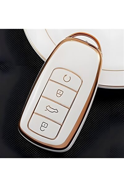 Kasey Chery Tiggo 8 Omoda 5 Tiggo 7 - حافظة وحدة تحكم بمفتاح ذهبي أبيض متوافقة