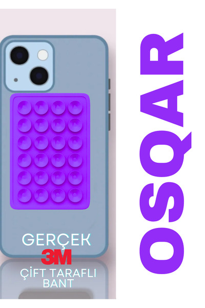 Osqar Telefon Tutucu Ahtapot Vantuz  Renk Gerçek 3M Yapışkanlı MOR Renk