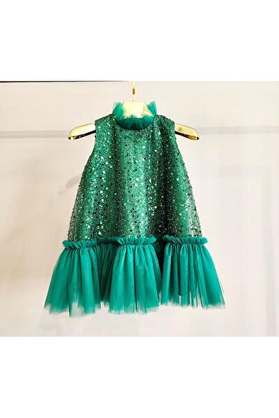 Genel Markalar Kız Çocuk Taşlı Tül Detaylı Elbise