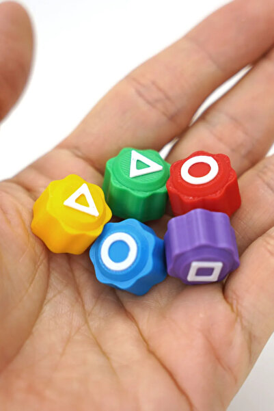 figurio Squid Game Oyun 5 Taş  Seti Kalamar Oyun Renkli Taş Gonggi Kumlu Versiyon
