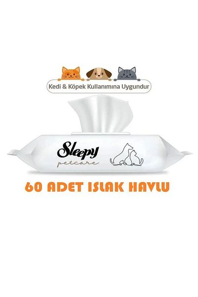 Dream Plus Wet Towel for Cat and Dog - Hair Collection Tool with Wipes Attachment, Sleepy Petcare