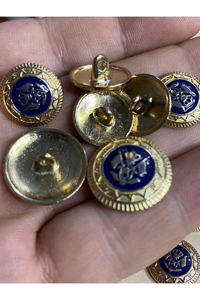BALIM ÖRGÜ EVİ Gold Lord Figure Blue Painted Blazer Jacket and Overcoat