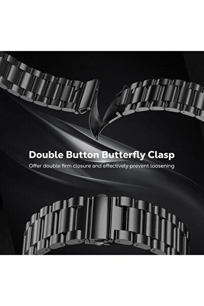 MMPSHOP ساعة سامسونج جالاكسي 7 الترا 47 ملم متوافقة مع الفولاذ المقاوم للصدأ، سوار ساعة ذكية بإبزيم معدني