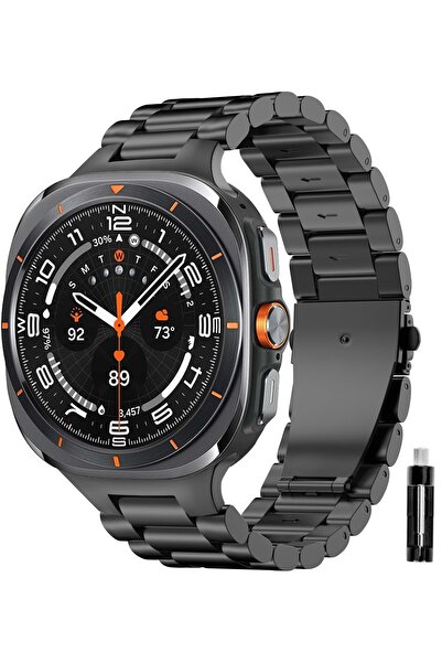 MMPSHOP ساعة سامسونج جالاكسي 7 الترا 47 ملم متوافقة مع الفولاذ المقاوم للصدأ، سوار ساعة ذكية بإبزيم معدني