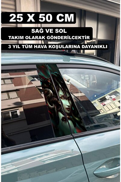 ÖZGÜL REKLAM Medusa Kapı Direk Kaplama 50x25 CM 2 ADET / Dijital Baskı / Arab...