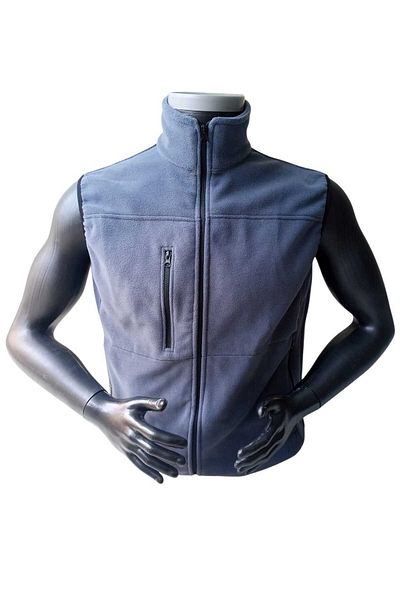 balkonda Smoked Color Fleece Vest - Soft Texture, 3 Pockets, Zippered Seasonal Unisex Py1-1
